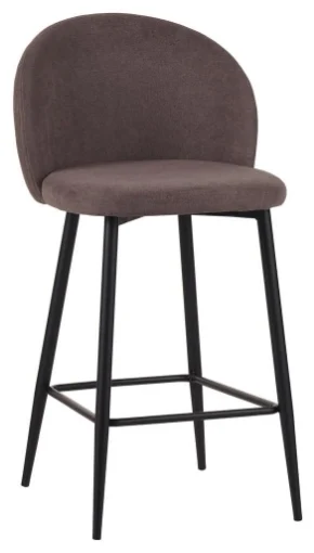 SGABELLO MODELLO SHELLY 50X54,5X96,5 COLOR TABACCO IN TESSUTO CON COMODA SEDUTA E GAMBE ALTE COLOR NERO - DI.MO