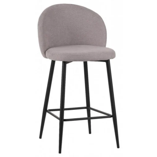 SGABELLO MODELLO SHELLY 50X54,5X96,5 COLOR BEIGE IN TESSUTO CON COMODA SEDUTA E GAMBE ALTE COLOR NERO - DI.MO