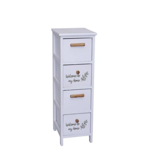 WELCOME MOBILE SLIM CON 4 CASSETTI 26X32X80 CM IN COLORE BIANCO USATO COME NUOVO - MAURY'S