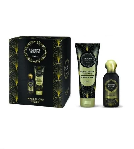 MALIZIA CONFEZIONE REGALO PROFUMO IMPERIAL OUD NERO + DOCCIA CREMA VELLUTANTE