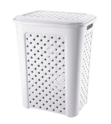 PORTA BIANCHERIA ARIANNA DA 50LT IN COLORE BIANCO 43.5 X 33.5 X H 55 CM - TONTARELLI