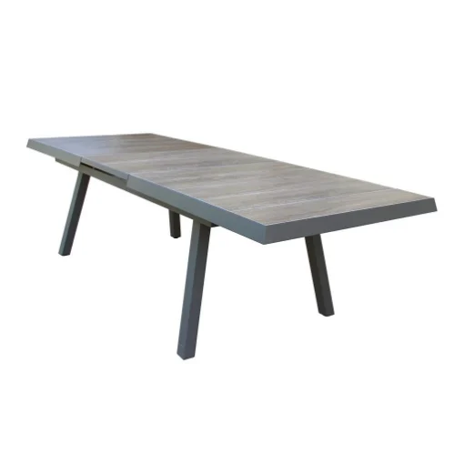 TAVOLO SEATTLE ALLUNGABILE COLORE TAUPE TOP EFFETTO LEGNO 205/265X105X75CM OKX - MAURY'S