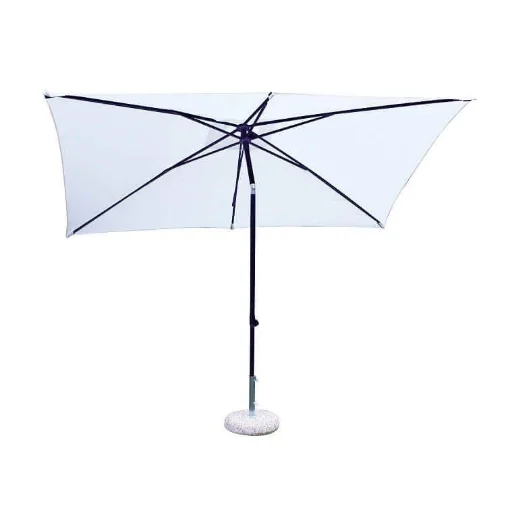 OMBRELLONE NICE CON PALO NERO 2X3 MT TELO BIANCO OKX - MAURY'S