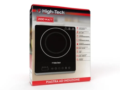 PIASTRA AD INDUZIONE HTC 2000 W VETRO CON TIMER MULTIFUNZONE COLOR NERO OKX - OCEAN18