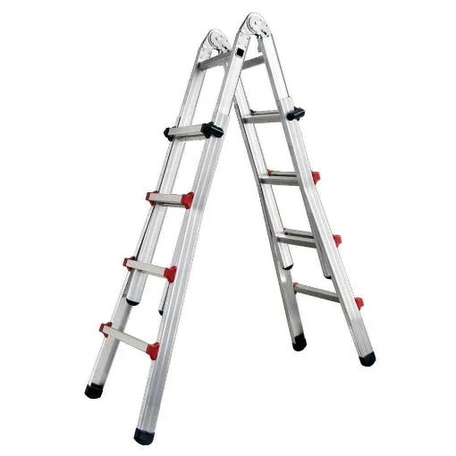 STEP UP PIUMA SCALA TELESCOPICA IN ALLUMINIO 6 + 6 GRADINI H 6,12MT USATO COME NUOVO