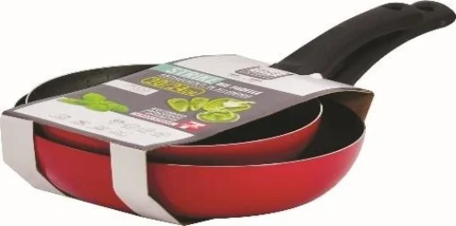 SET 2 PADELLE STRIKE 20/24 PER CUCINA IN ALLUMINIO MANICO ANTISCIVOLO CON FORO PER GANCIO OKX - MA MAISON