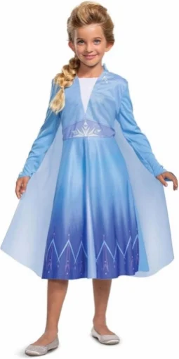 COSTUME DI CARNEVALE DI FROZEN ELSA MANTELLO REMOVIBILE TAGLIA 3-4 ANNI