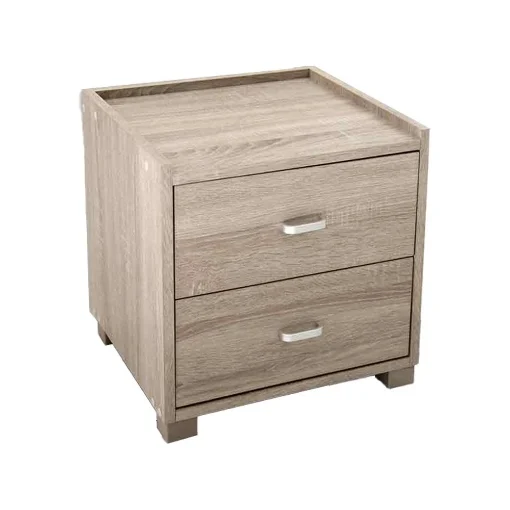 COMODINO 2 CASSETTI DESIGN MODERNO 43X40X43,5CM COLORE ROVERE - FRASCHETTI