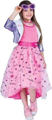 COSTUME CARNEVALE BARBIE DIVA PRINCESS ADVENTURE FIABESCO BAMBINA 5 - 7 ANNI 107 CM REALIZZATO 100% POLIESTERE
