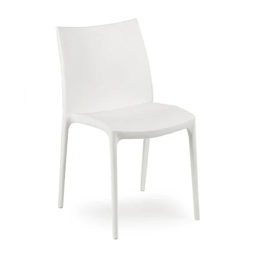 SEDIA ZIP IMPILABILE DA ESTERNO ED INTERNO BIANCA 41 X 41 X H82 CM - MAURY'S