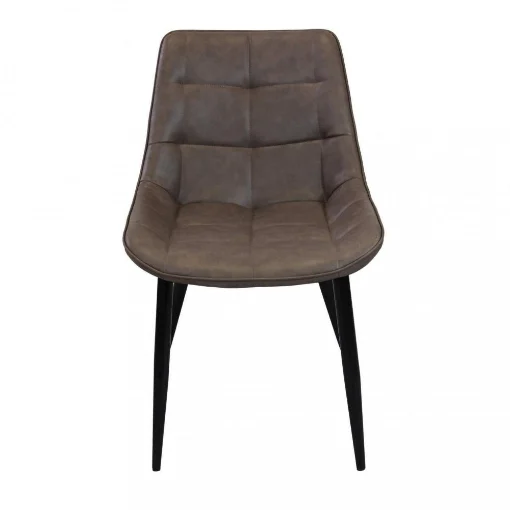 POLTRONA WINONA IN ECOPELLE CON STRUTTURA IN METALLO 59X51X82H CM MARRONE OKX - MAURY'S