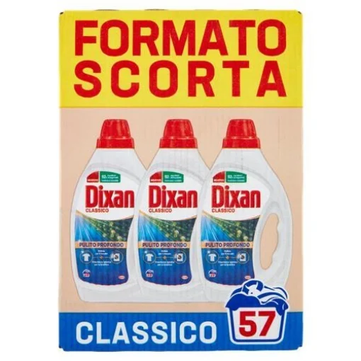 DIXAN DETERSIVO LIQUIDO IN FORMATO DA 3X19 LAVAGGI IGIENE E PULITO