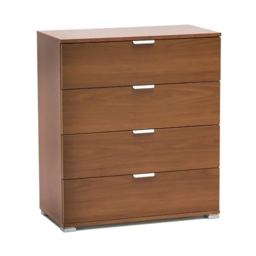 CASSETTIERA IN LEGNO TRUCIOLARE BILAMINATO TINTA NOCE CON 4 CASSETTI 75 X 38 X 85H CM - MAURY'S