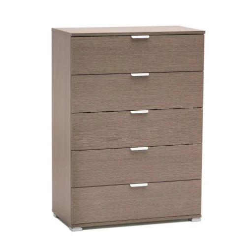 CASSETTIERA IN LEGNO TRUCIOLARE BILAMINATO COLORE ROVERE GRIGIO CON 5 CASSETTI 75 X 38 X H103 CM - MAURY'S