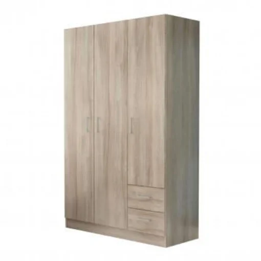 ARMADIO 3 ANTE E 2 CASSETTI IN LEGNO TRUCIOLARE BILAMINATO COLORE OLMO CM 120 X 52 X 190 H OKX - MAURY'S