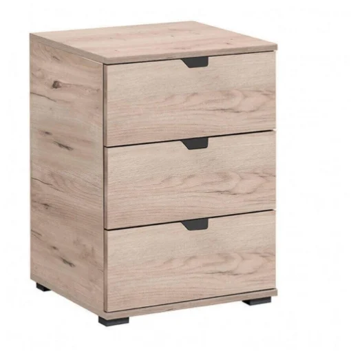 COMODINO IN LEGNO TRUCIOLARE BILAMINATO COLORE ROVERE GRIGIO CM 45 X 40 X 63 H OKX - MAURY'S