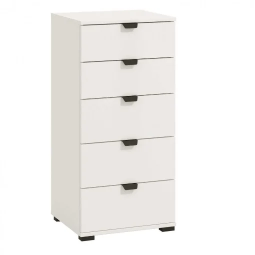 CASSETTIERA BIANCA OPACA IN LEGNO TRUCIOLARE BILAMINATO CM 45 X 40 X 95 H OKX - MAURY'S