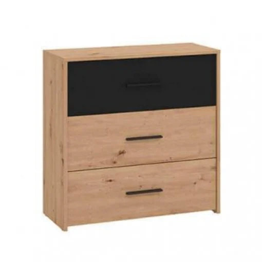 COMÒ IN LEGNO TRUCIOLARE BILAMINATO COLORE ROVERE CHIARO E ANTRACITE CM 80,6 X 33,2 X 80,5 H OKX - MAURY'S