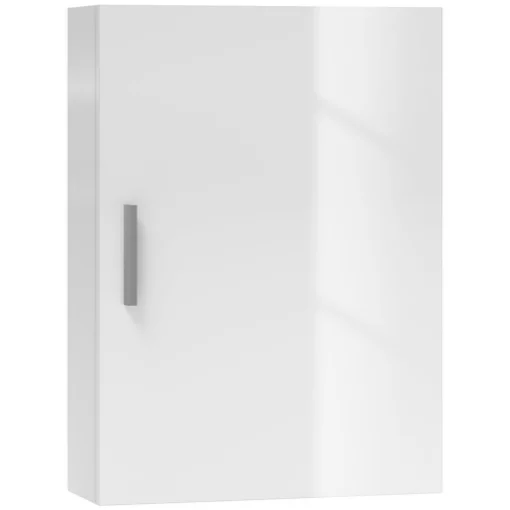 ARMADIETTO BAGNO DA PARETE IN LEGNO CON 3 RIPIANI REGOLABILI IN VETRO SU 3 LIVELLI 40X15X55 CM BIANCO - MAURY'S