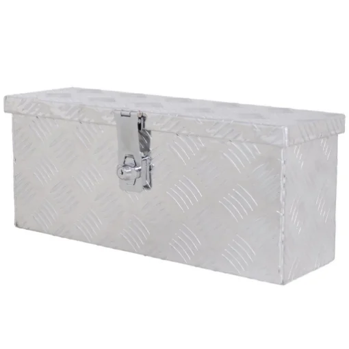 CASSETTA PORTAUTENSILI DA 2 KG CON CHIUSURA A CHIAVE IN LAMIERA DI ALLUMINIO 50X15.5X20.5 CM ARGENTO - MAURY'S