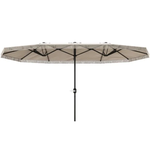 OMBRELLONE DOPPIO A 12 STECCHE CON MANOVELLA IN POLIESTERE E ACCIAIO 450X265X260 CM BIANCO CREMA - MAURY'S