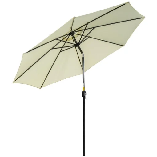 OMBRELLONE DA GIARDINO INCLINABILE A 8 STECCHE CON MANOVELLA IN METALLO E POLIESTERE Ø 295X250 CM BEIGE - MAURY'S
