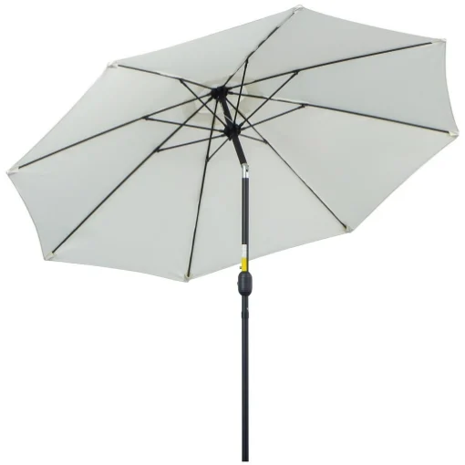 OMBRELLONE DA GIARDINO ROTONDO CON MANOVELLA E INCLINABILE A 3 LIVELLI Ø 265X240 CM CREMA - MAURY'S