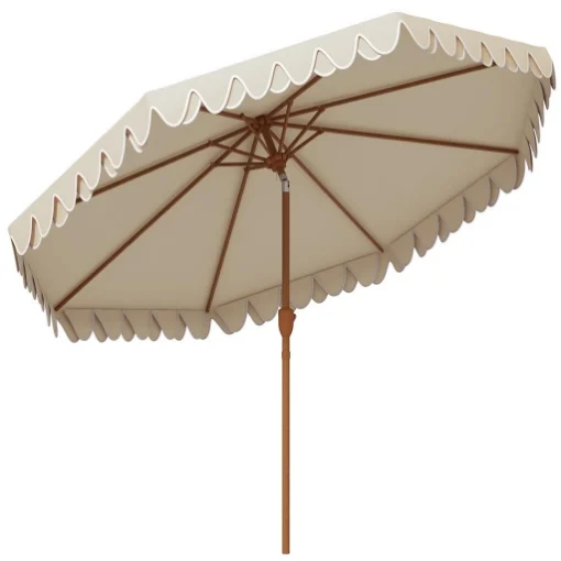 OMBRELLONE DA GIARDINO A MANOVELLA E INCLINABILE PRESE D'ARIA E 8 STECCHE 2.7X2.4 M CREMA - MAURY'S