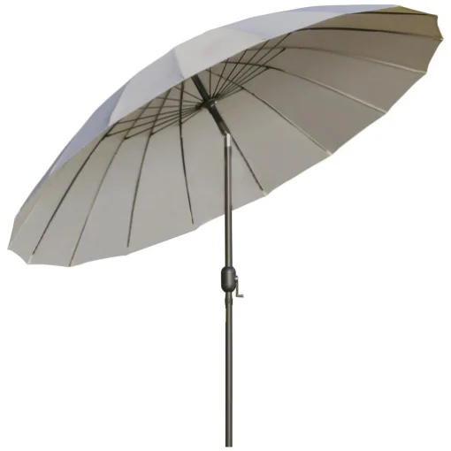 OMBRELLONE DA GIARDINO E TERRAZZA 2.5X2.5 M A MANOVELLA CON 18 STECCHE E INCLINABILE GRIGIO - MAURY'S