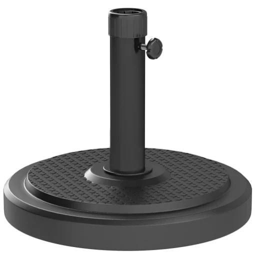 BASE PER OMBRELLONE DA 22 KG ROTONDA PER OMBRELLONI MAX 2.8 M E PALI DA 38 MM O 48 MM NERO - MAURY'S