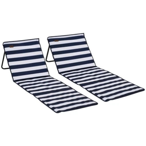 SET 2 SDRAIO DA SPIAGGIA PIEGHEVOLI E REGOLABILI CON TASCA IN ACCIAIO E POLIESTERE 142X51X40 CM MULTICOLORE - MAURY'S
