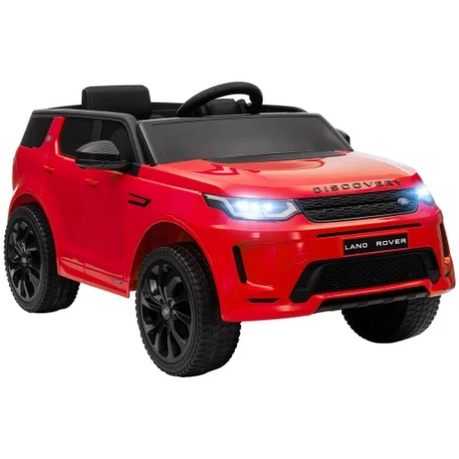 MACCHINA ELETTRICA PER BAMBINI A LICENZA LAND ROVER CON FARI CLACSON E CINTURA 106X65.5X51 CM ROSSO - MAURY'S