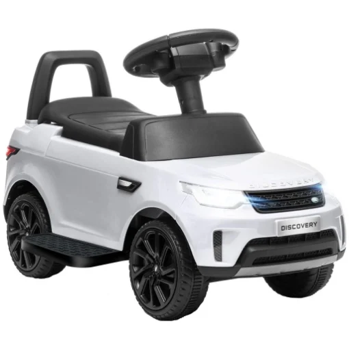 MACCHINA PER BAMBINI CON LICENZA LAND ROVER 6V FUNZIONAMENTO ELETTRICO E A SPINTA VELOCITÀ 3KM/H BIANCO - MAURY'S
