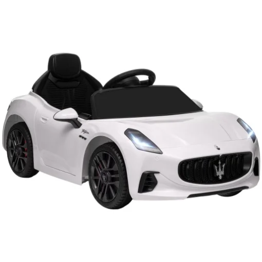 MACCHINA PER BAMBINI 12V MASERATI GRAN TURISMO FOLGORE CON TELECOMANDO ETÀ 3-5 ANNI BIANCO