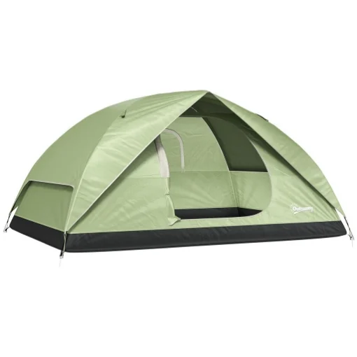 TENDA DA CAMPEGGIO PER 3 PERSONE IMPERMEABILE CON TASCHE GANCIO PER LANTERNA E BORSA DI TRASPORTO VERDE - MAURY'S