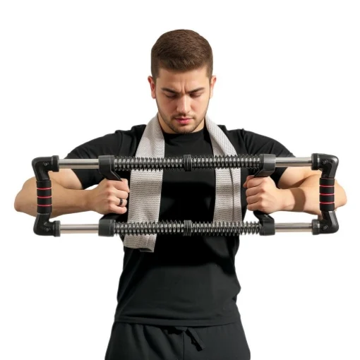POWER TWISTER A 4 MOLLE CON RESISTENZA DA 10 A 80 KG IN ACCIAIO INOX 80X22X5 CM NERO - MAURY'S