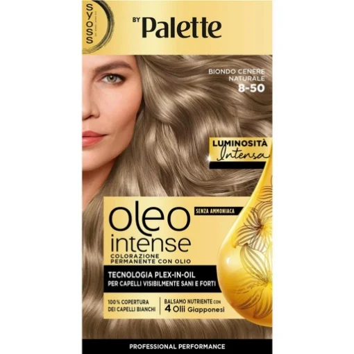 PALETTE SYOSS - OLEO INTENSE SENZA AMMONIACA COLORAZIONE PERMANENTE CON OLIO 8-50 BIONDO CENERE NATURALE