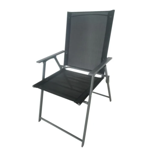 SEDIA PIEGHEVOLE MALIBÙ STRUTTURA IN ACCIAIO SEDUTA IN TEXTILENE COLORE NERO 57X66X96 CM - MAURY'S