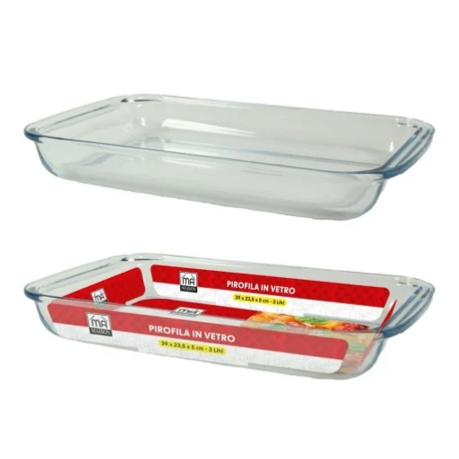 MA MAISON BAKER PIROFILA IN VETRO RETTANGOLARE 39X23,5X5 CM CAPIENZA 3 LITRI