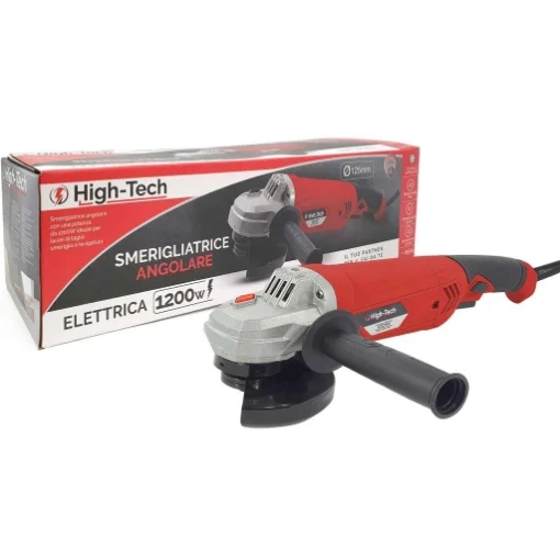 SMERIGLIATRICE ANGOLARE 1200 W CON MANICO LUNGO ERGONOMICO 12000 GIRI/MIN - HIGH-TECH