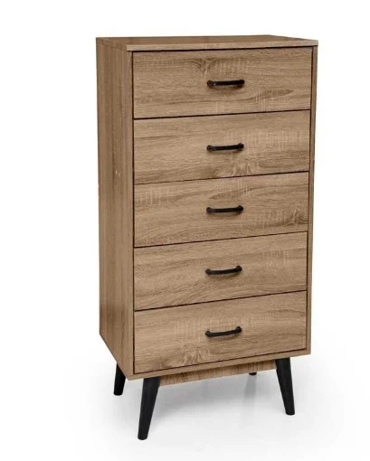 ARES CASSETTIERA A 5 CASSETTI IN LEGNO 60 X 40 X 118 CM COLORE NOCE USATO COME NUOVO - MAURY'S