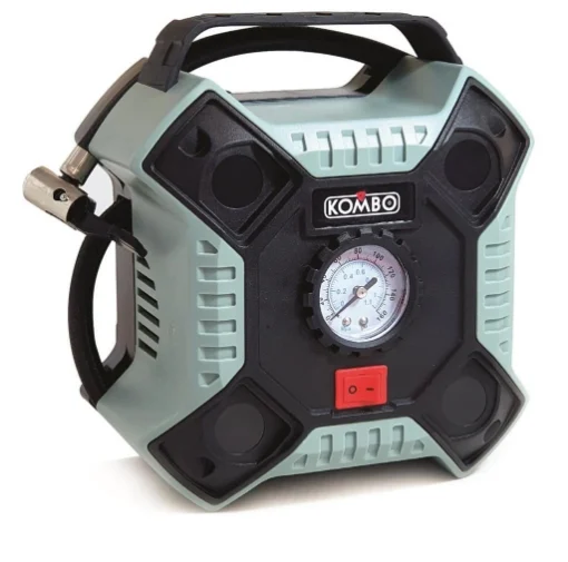 COMPRESSORE ELETTRICO PORTATILE DA 12V CON 3 ADATTATORI E CAVO DA 3 MT PRESSIONE MAX: 160PSI/11BAR OKP - BRIXO
