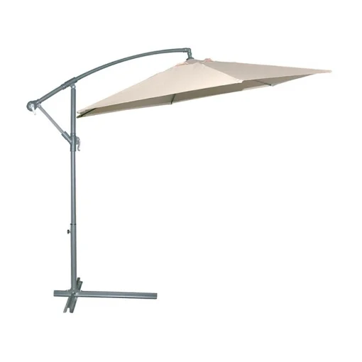 OK OMBRELLONE IN ALLUMINIO CON PALO LATERALE E DOPPIO TETTO 3 X 3 METRI BEIGE - GDLC