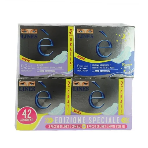 LINES ASSORBENTI P PZ CON ALI + 1 PZ NOTTE CON ALI EDIZIONE SPECIALE 42 ASSORBENTI