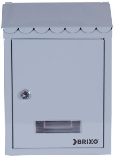 BRIXO CASSETTA POSTALE CON TETTO IN LAMIERA VERNICIATA IN COLORE GRIGIO 21X7X30 CM