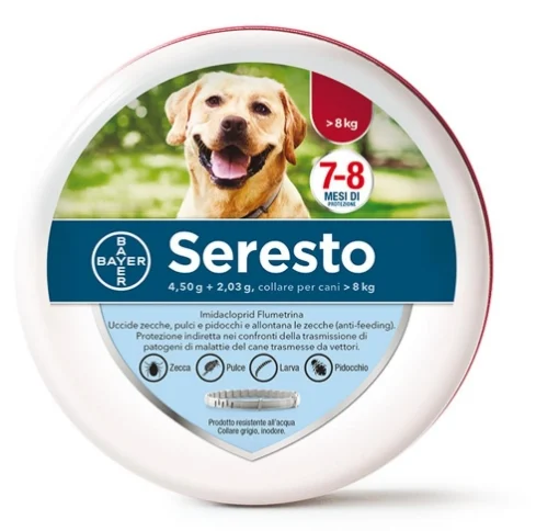 SERESTO COLLARE CANI TAGLIA MEDIO/GRANDE > 8 KG ANTIPARASSITARIO A RILASCIO CONTROLLATO 70 CM