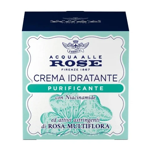 ACQUA ALLE ROSE CREMA IDRATANTE PURIFICANTE CON NICIANAMIDE ED ATTIVI ASTRIGENTI DI ROSA MULTIFLORA 50 ML