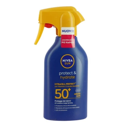 NIVEA SUN PROTEZIONE SOLARE CON VITAMINA C E ACIDO IALURONICO SPF 50+ MOLTO ALTA 270 ML