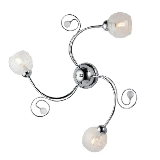 PLAFONIERA DESIGN MODERNO IN METALLO COLORE CROMATO E14 3 LUCI 46 WATT 65X65X23 CM - ITALIAN LIGHT