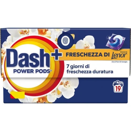 DASH+POWER PODS FRESCHEZZA DI LENOR FRAGRANZA ORO E FIORI DI VANIGLIA 19 LAVAGGI 440.8 G